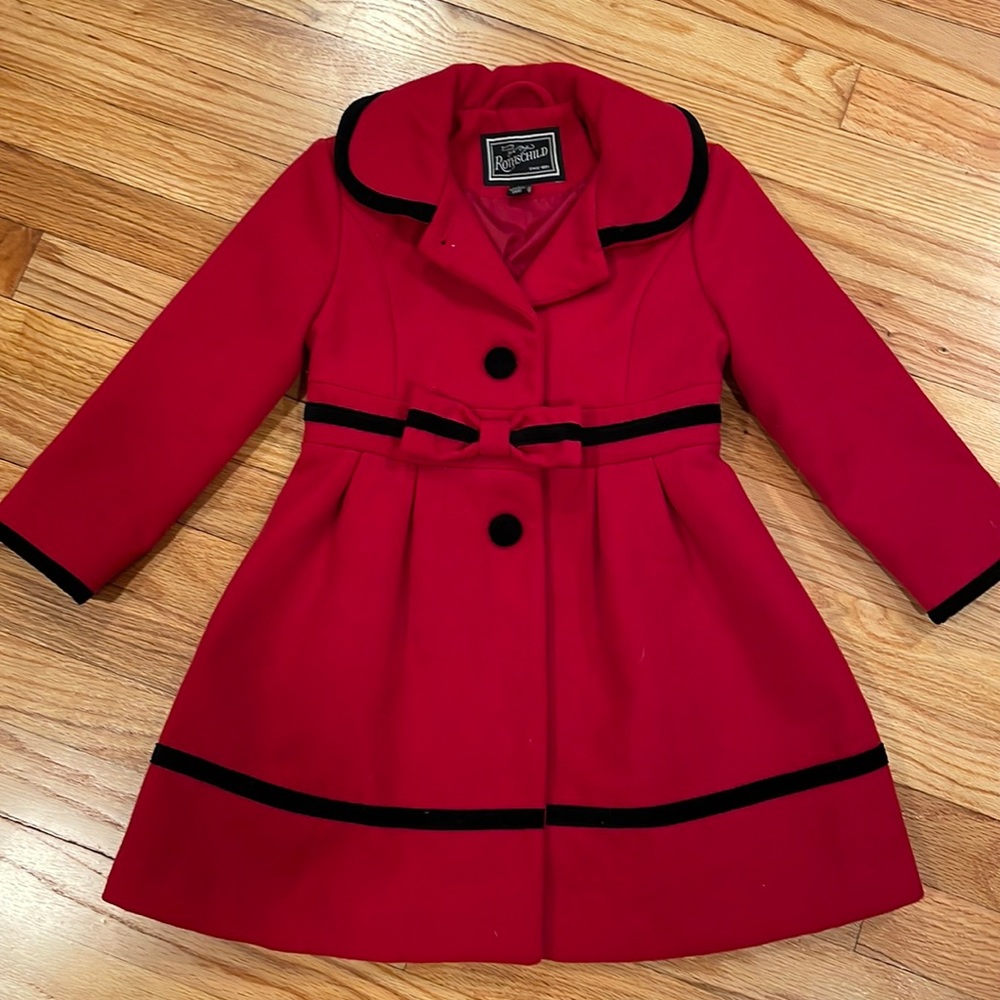 Rothschild red girls formal winter coat